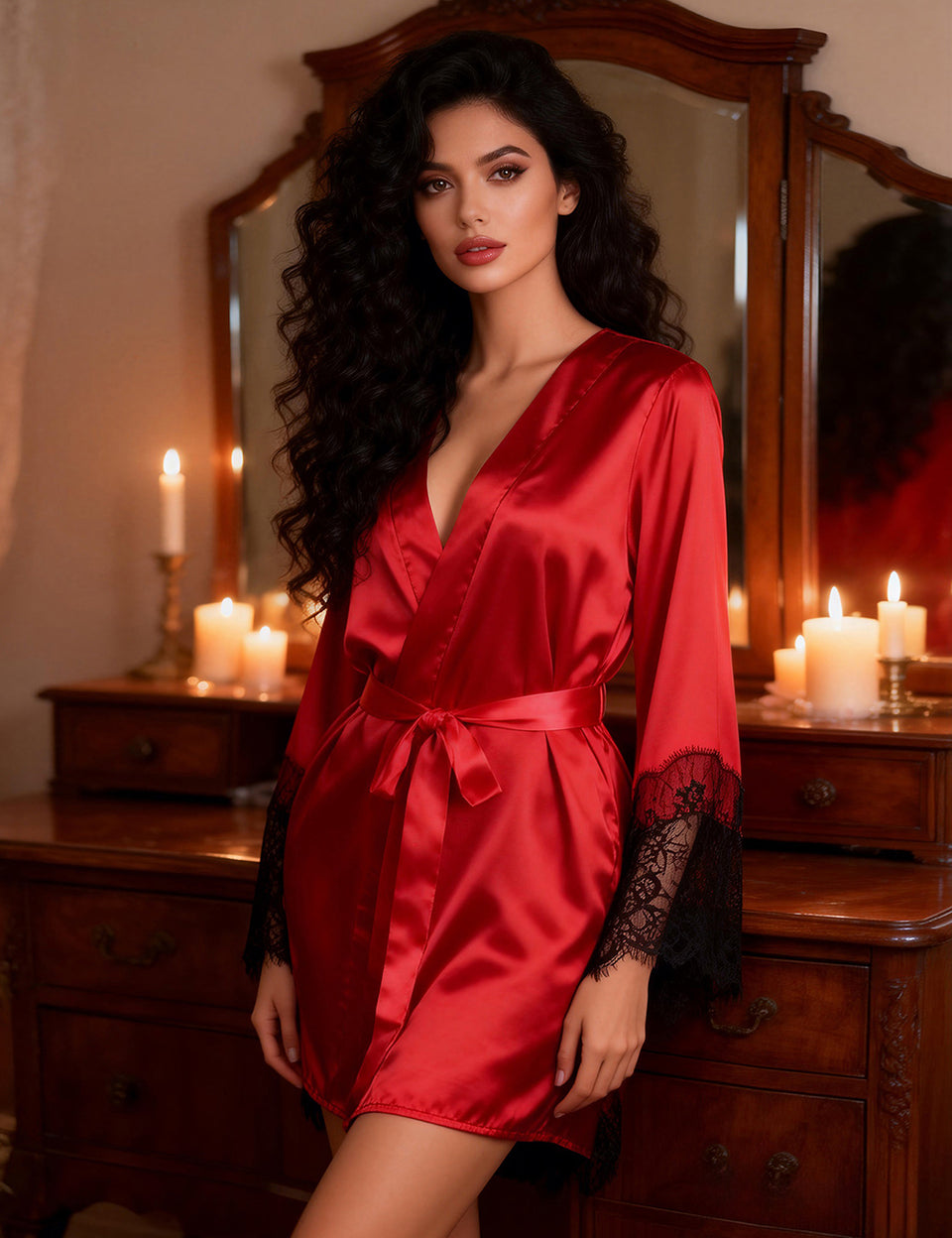 Silk See-through Lace Sleepwear with G String