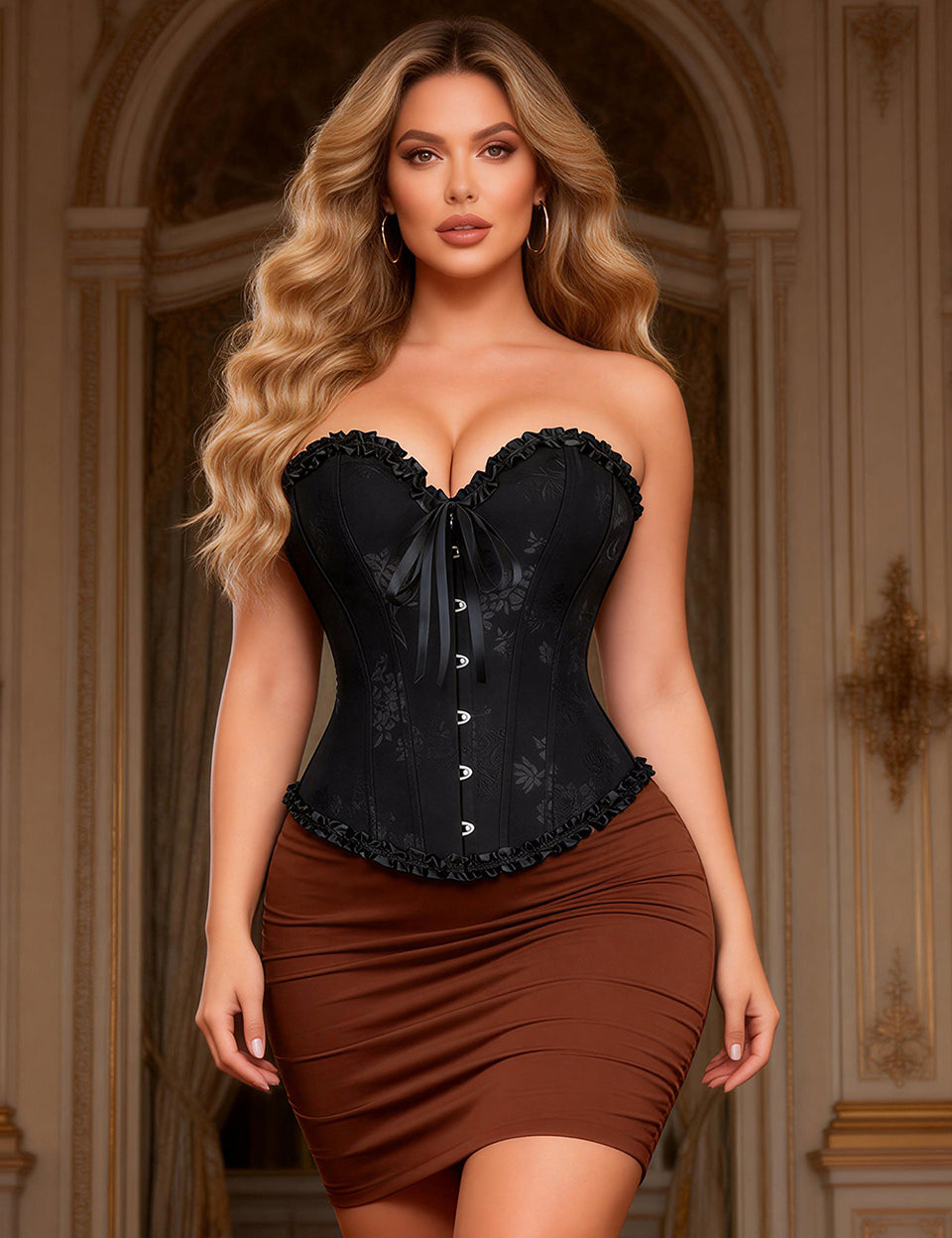 Steel Buckles Lace-up Palace Style Corset